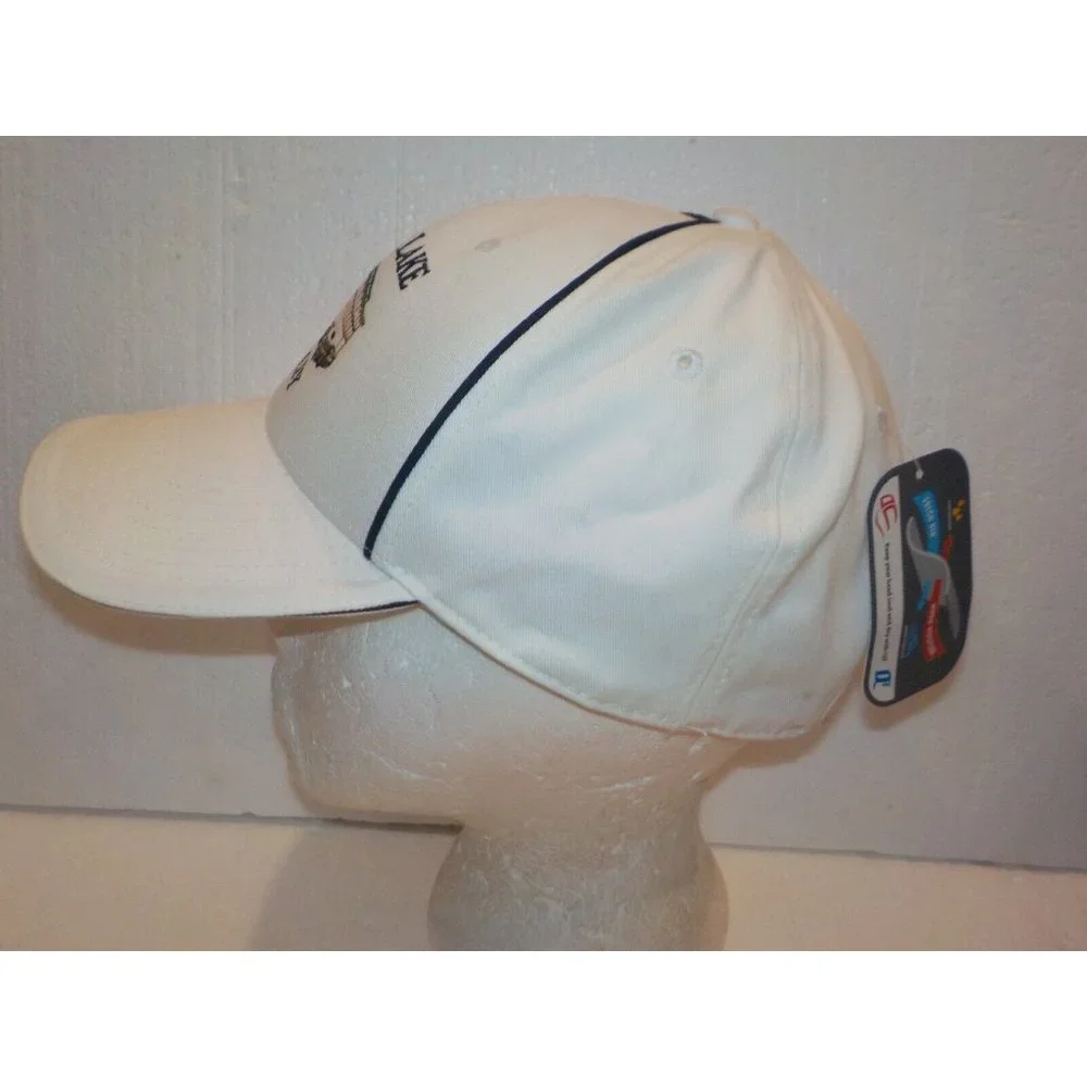 NWT Crater Lake National Park Trolley Embroidered Strapback Ball Cap Hat White